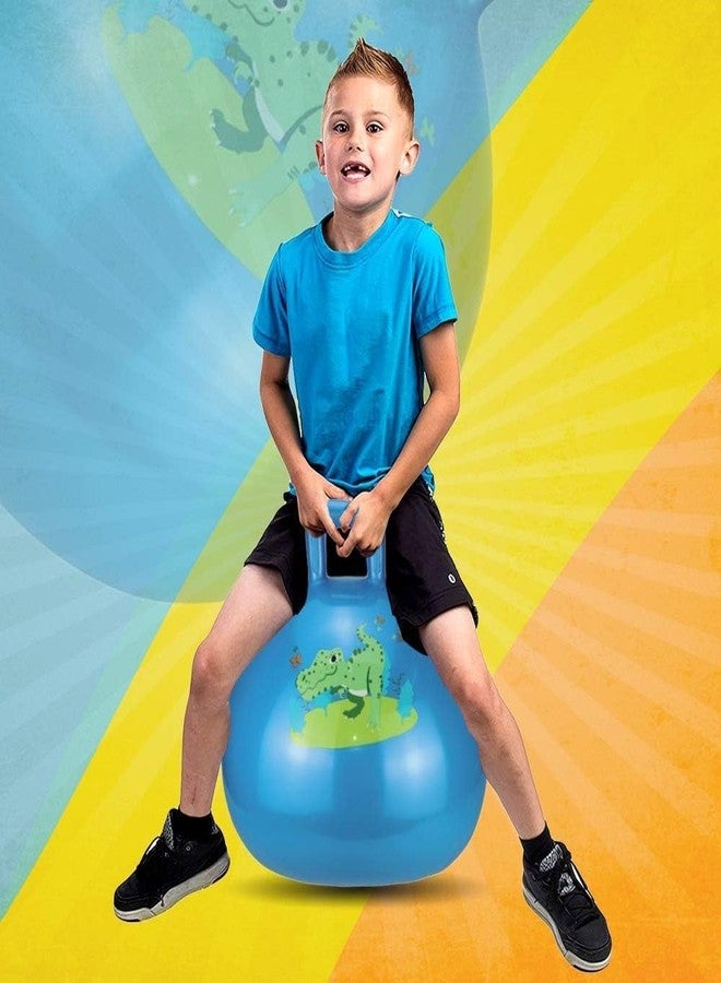 Mokshith Hopper Balloon with Suitable Handle, Large, Inflatable Balloon, Thick and Elastic Plastic, for Indoor and Outdoor Toy to Become an Ace of Bounce from 5 Years(65 cm) (Blue) - Image 2